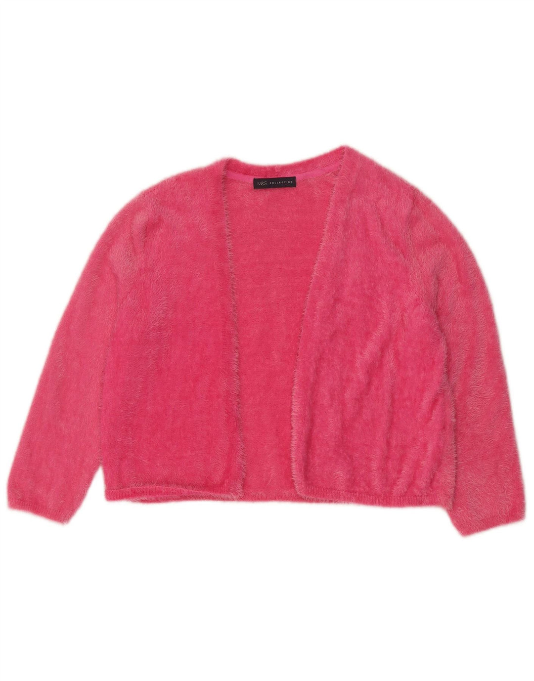Marks & Spencer Damen Crop Open Cardigan Pullover UK 12 Mittelrosa