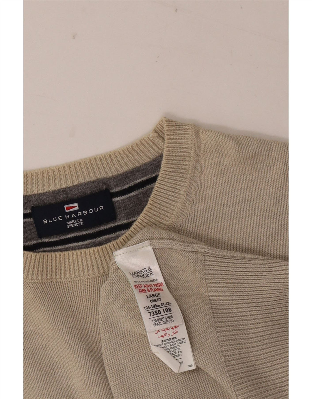 Marks & Spencer Herren-Pullover mit Rundhalsausschnitt, Gr. 41/43, Größe L, Grau