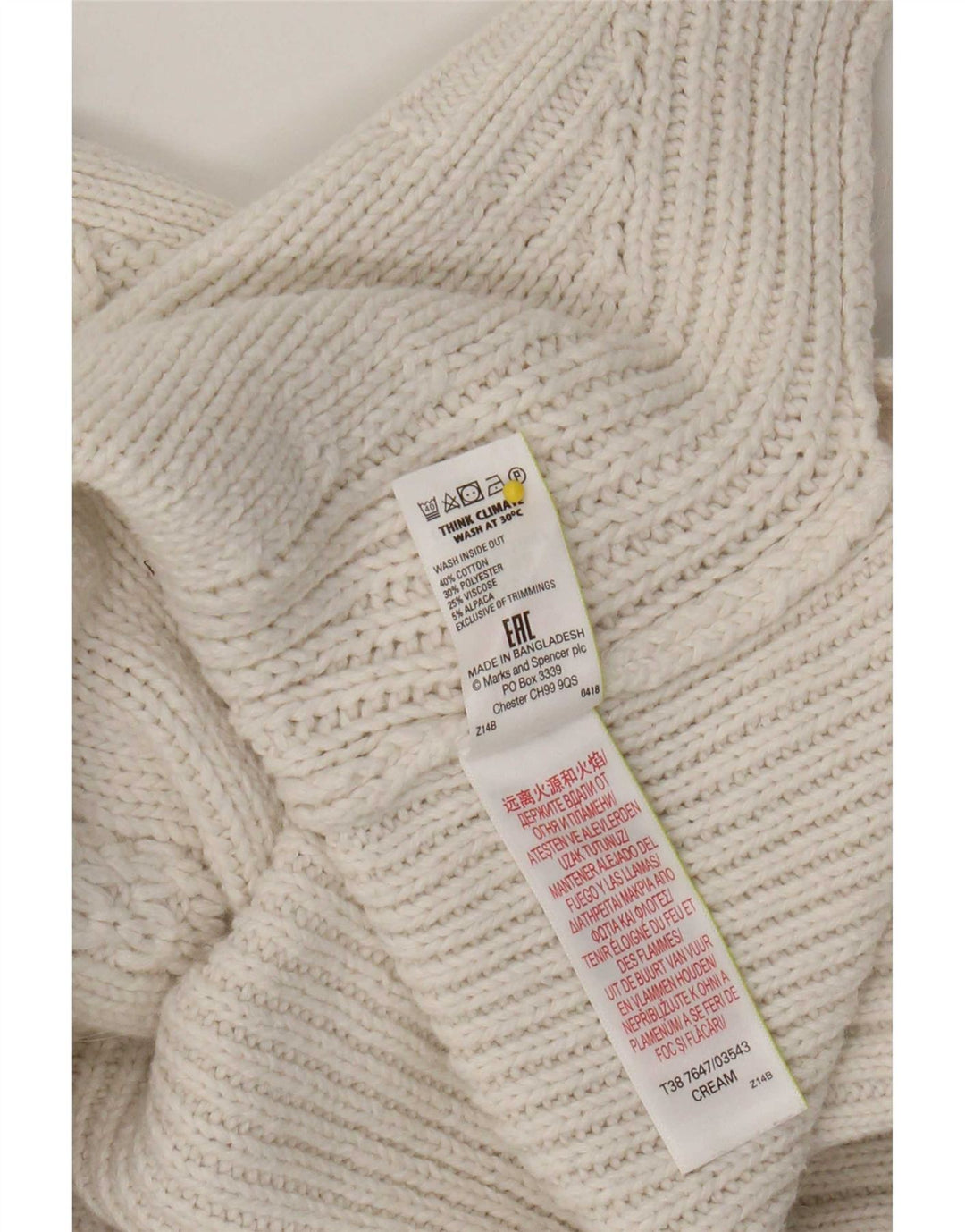 Marks & Spencer Damen Übergroßer Pullover mit Rundhalsausschnitt, UK 20 2XL Beige