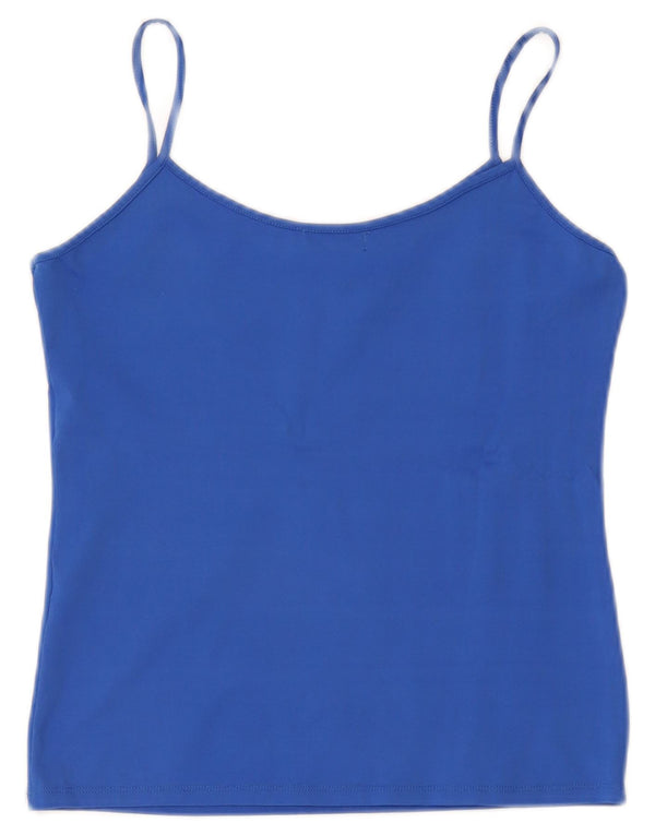 Zara Damen Crop Cami Top UK 14 Large Blau