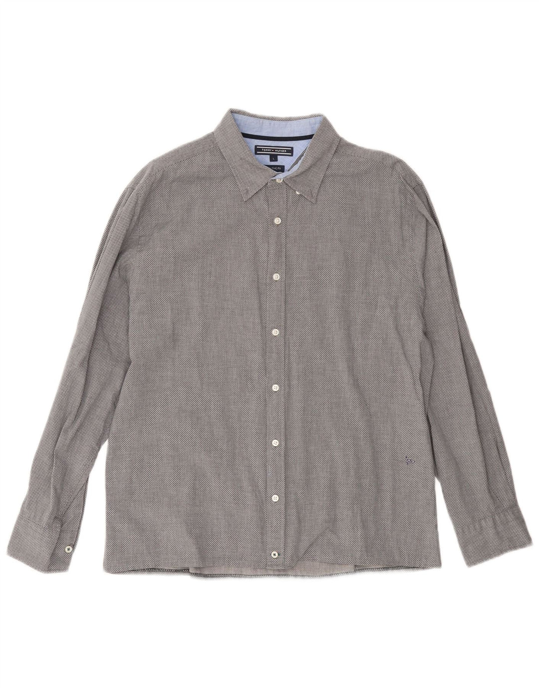 TOMMY HILFIGER Herren New York Fit Hemd, groß, grau gefleckt