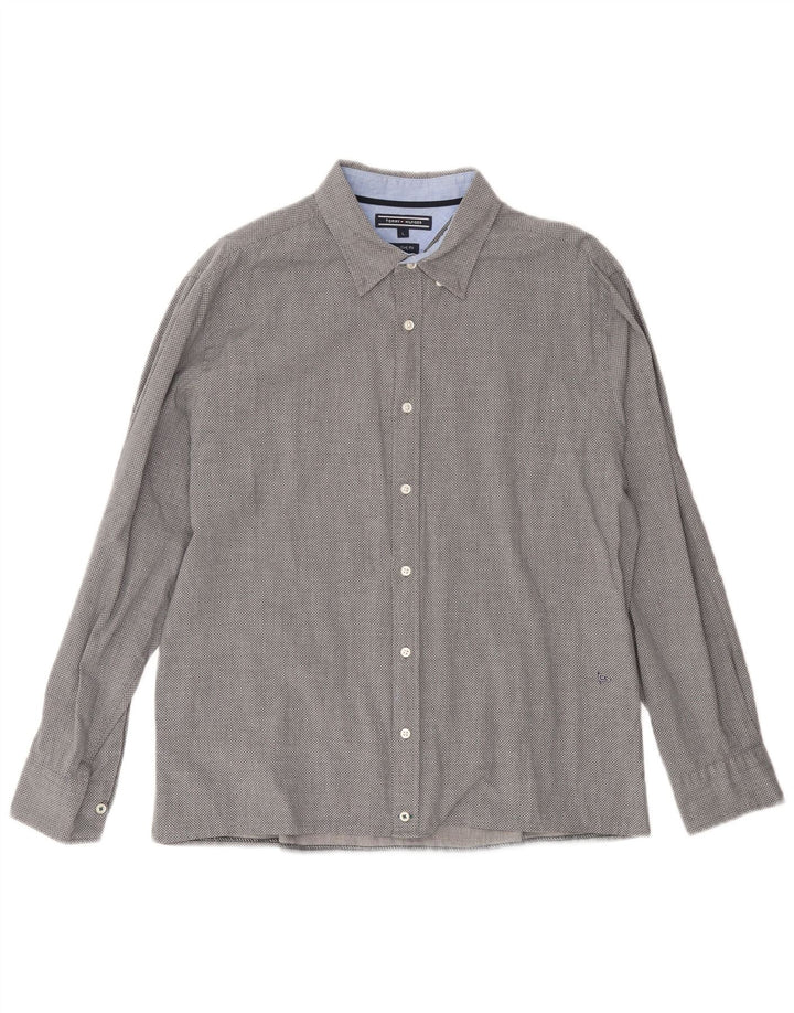 TOMMY HILFIGER Herren New York Fit Hemd, groß, grau gefleckt