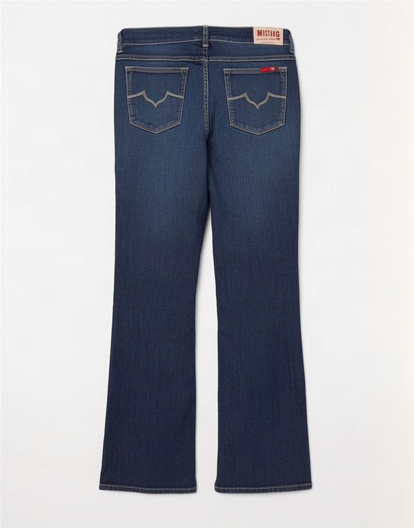 Mustang Damen Bootcut Jeans W32 L32 Marineblaue Baumwolle