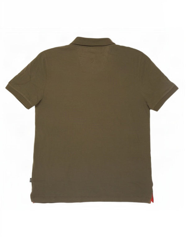 Fat Face Herren-Poloshirt XL, Khaki, gestreift, Baumwolle