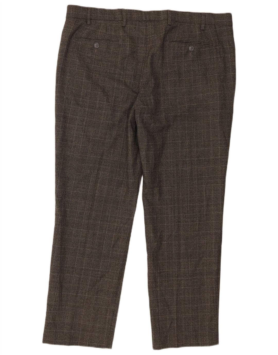 Marks & Spencer Herren-Anzughose mit gerader Passform und normaler Passform, W40 L29, grau kariert