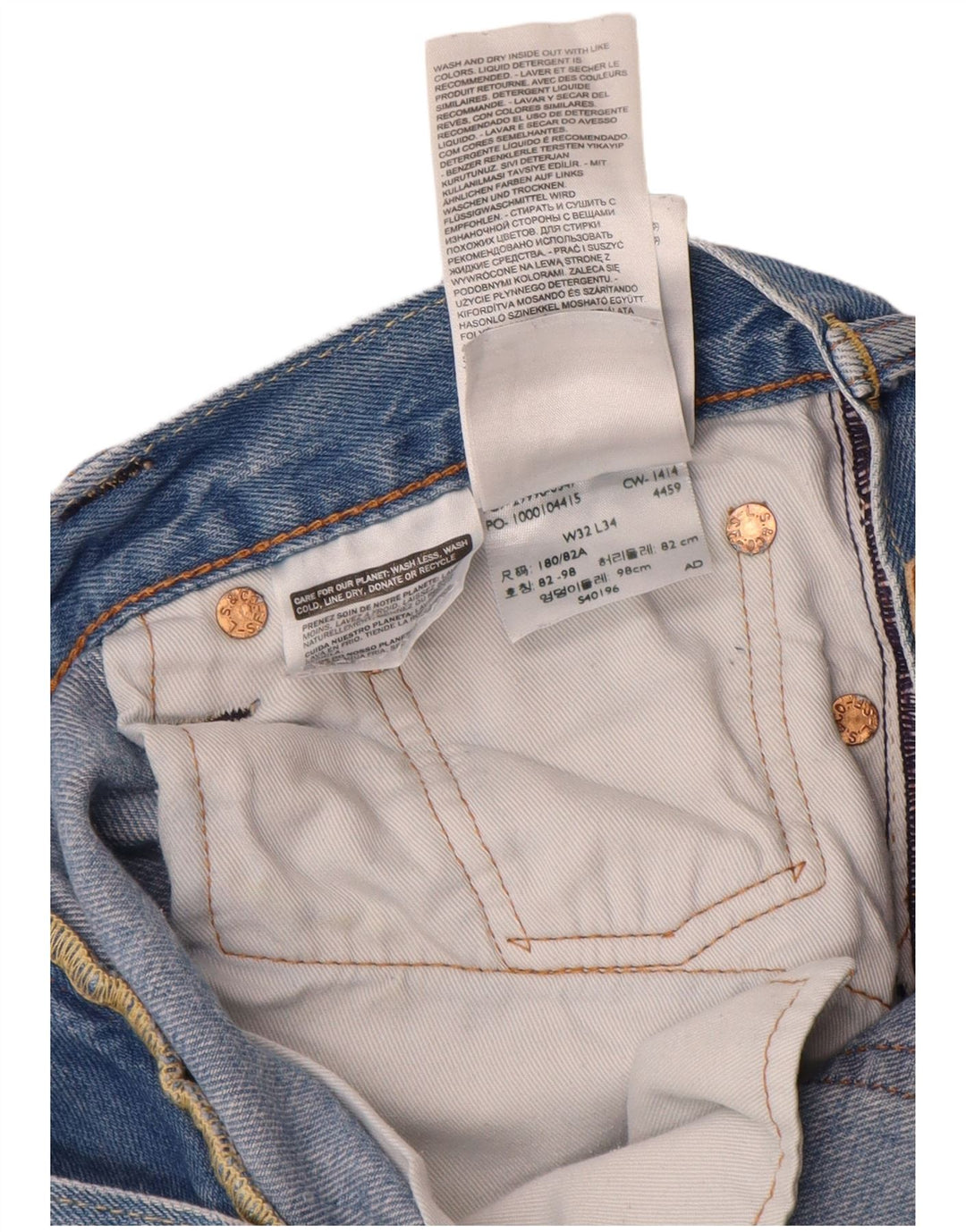 Levi's Herren 504 Straight Jeans W32 L34 Blaue Baumwolle