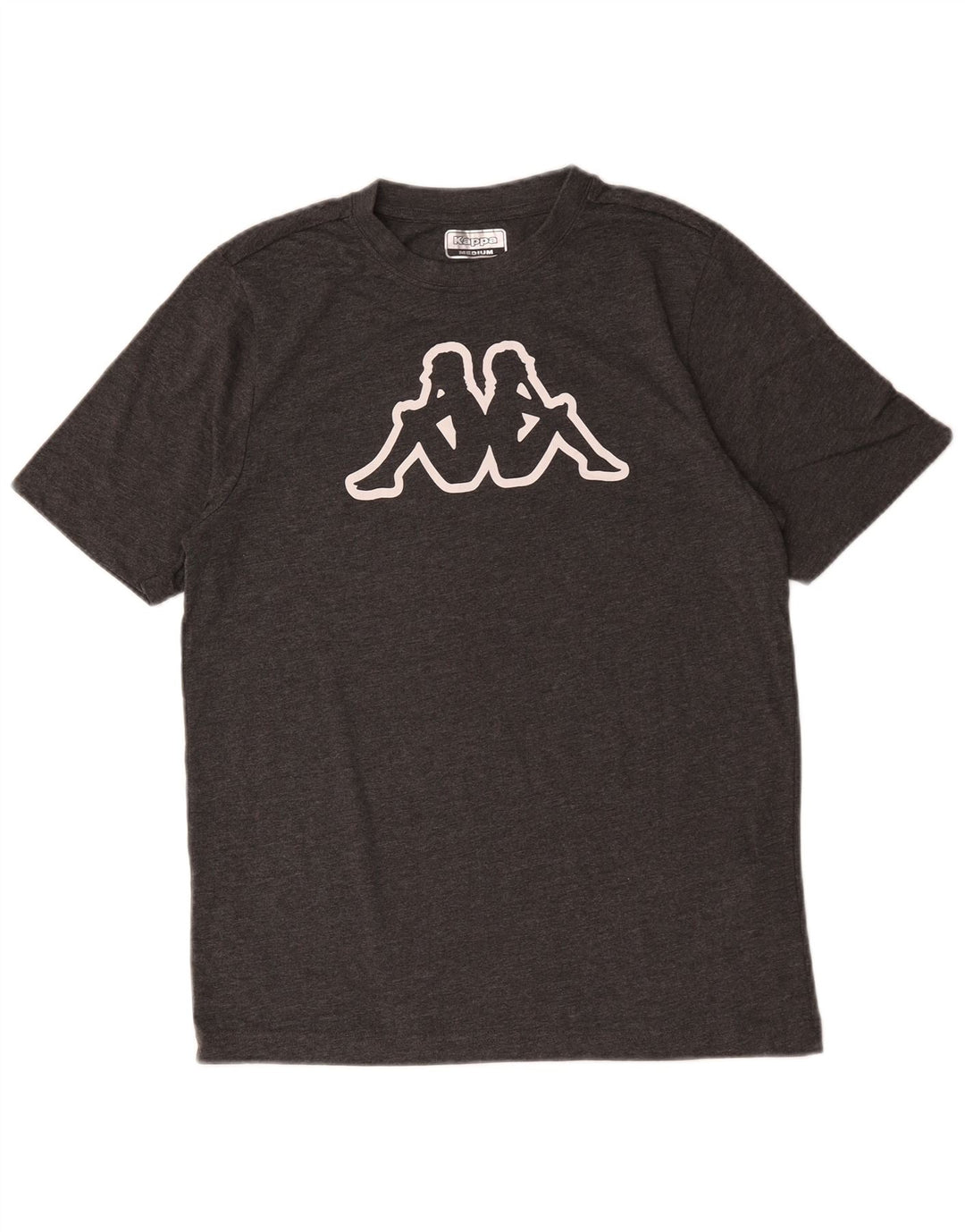 Kappa Herren Grafik-T-Shirt-Oberteil aus mittelgrauer Baumwolle