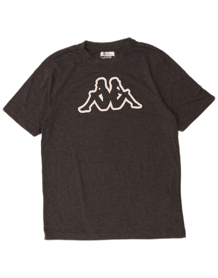 Kappa Herren Grafik-T-Shirt-Oberteil aus mittelgrauer Baumwolle