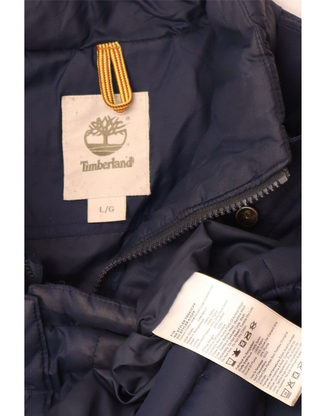 Timberland Herren Wattierte Jacke UK 40 Large Marineblaues Nylon