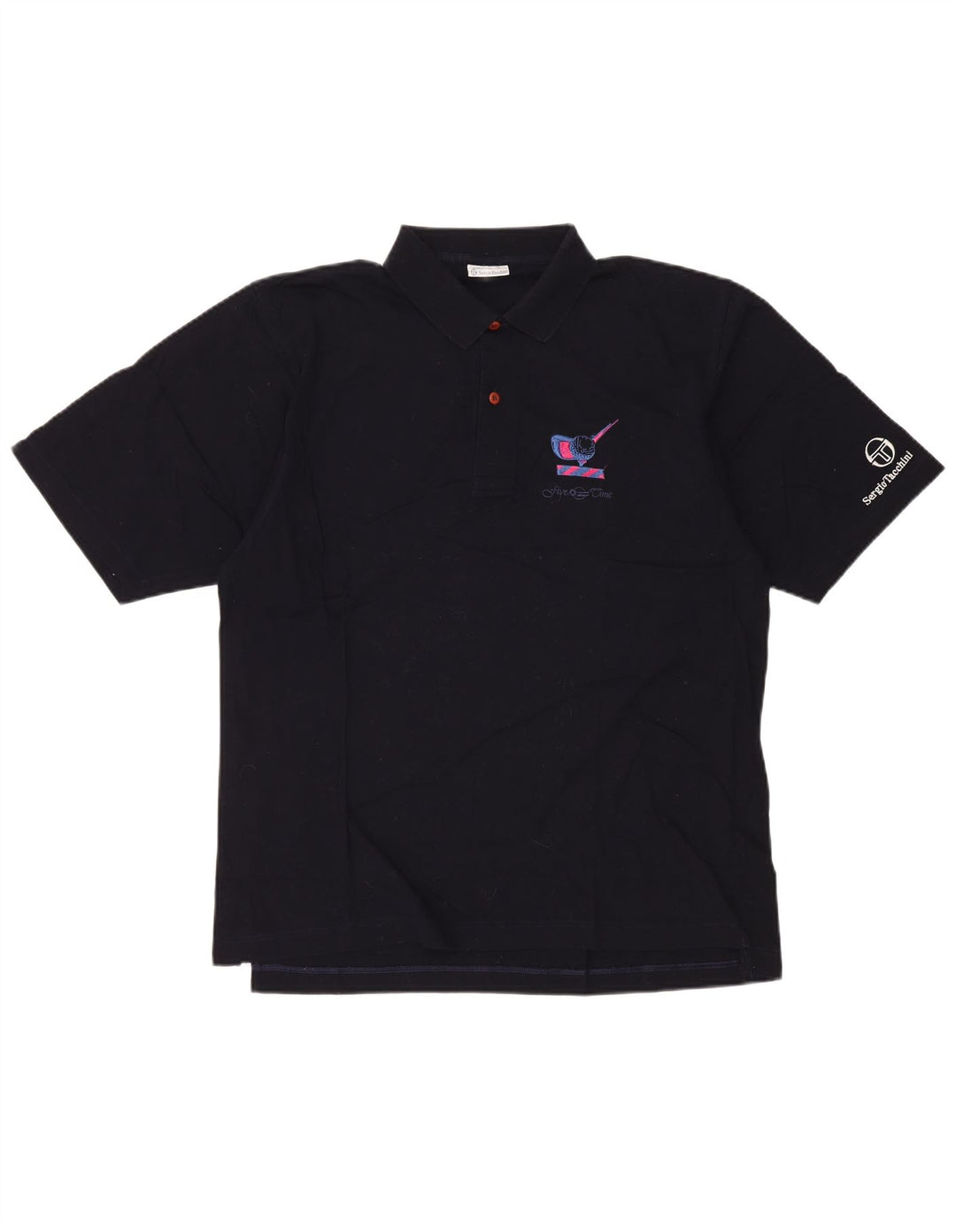 Sergio Tacchini Herren-Poloshirt, große marineblaue Baumwolle