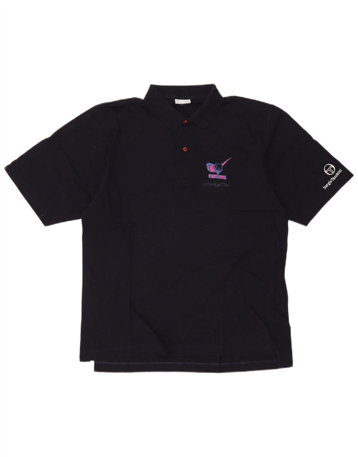 Sergio Tacchini Herren-Poloshirt, große marineblaue Baumwolle