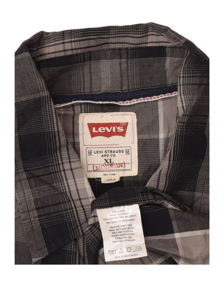 Levi's Herrenhemd XL, grau kariert, Baumwolle