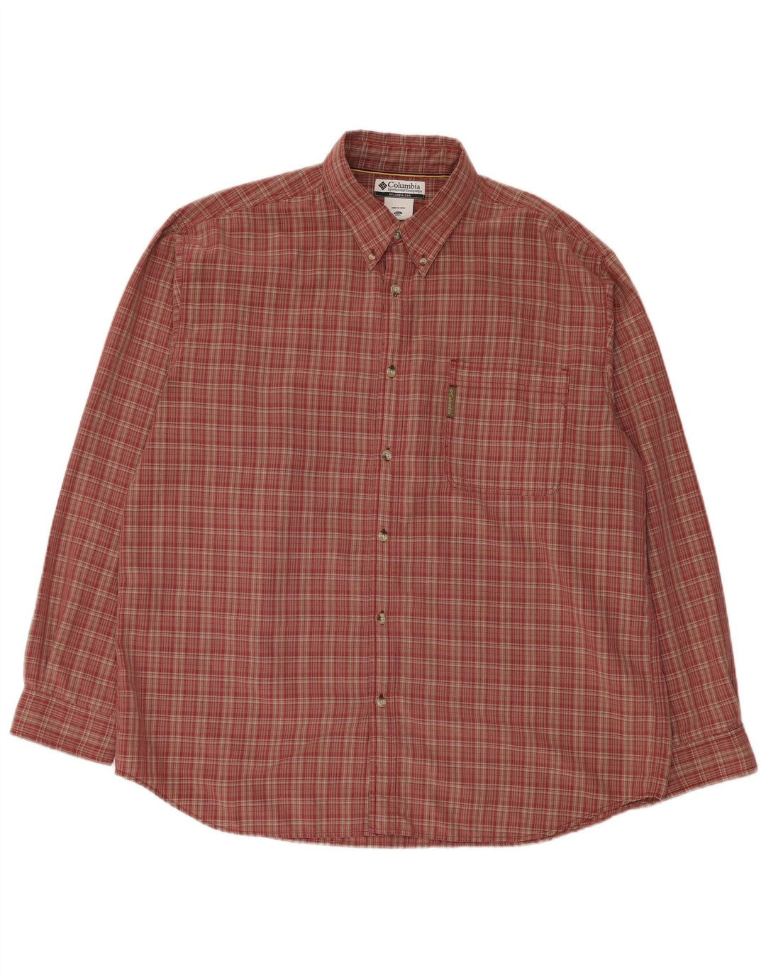 Columbia Kariertes Hemd für Herren, 2XL, rot kariert, Modal