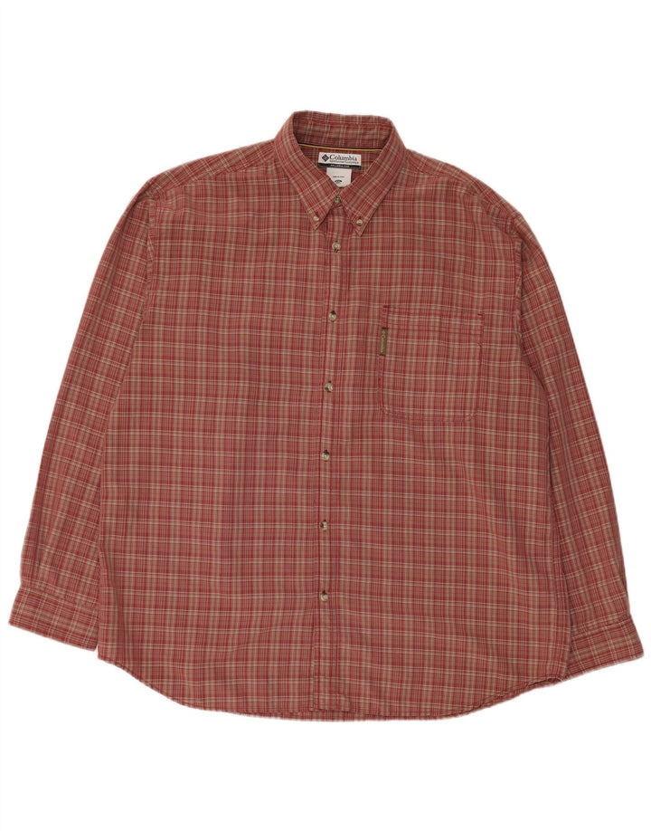 Columbia Kariertes Hemd für Herren, 2XL, rot kariert, Modal