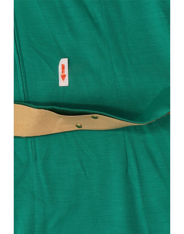 Vintage Damen Langarm-Etuikleid IT 42 Medium Türkis Polyacryl