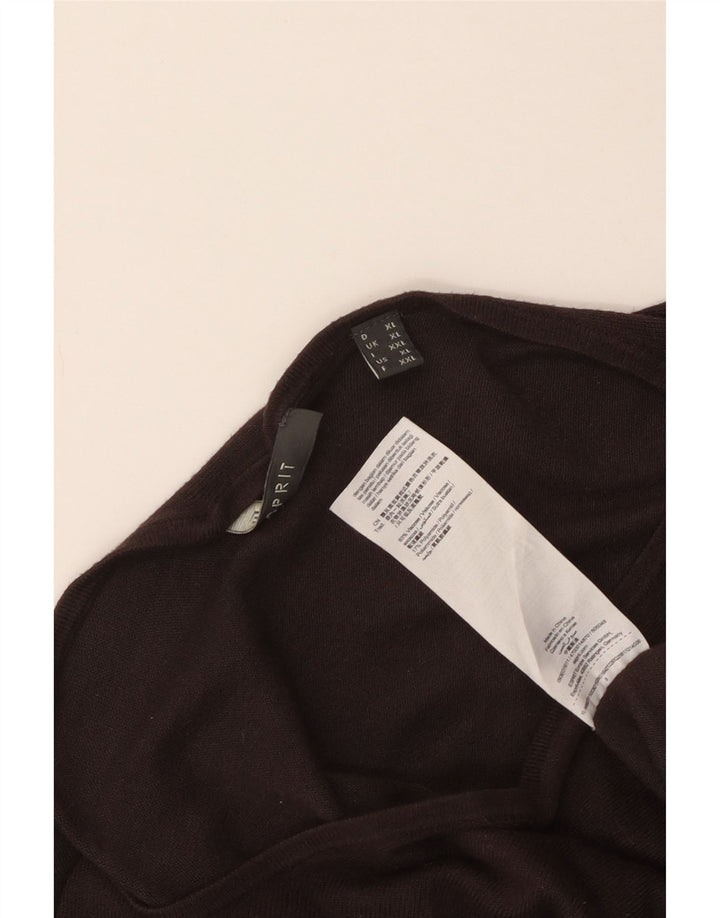 Esprit Womens Longline Oversized T-Shirt Top UK 18 XL Braune Viskose