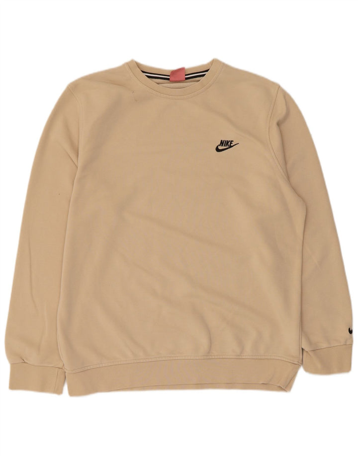 Nike Damen Sweatshirt Pullover UK 20 2XL Beige Baumwolle