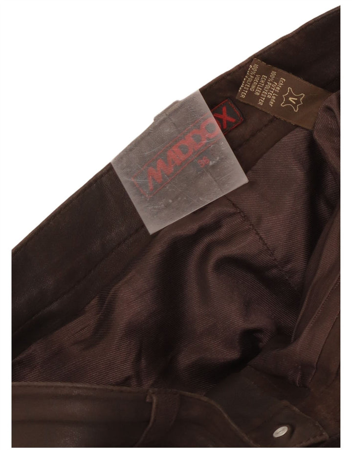 Maddox Herren Lederhose W36 L28 Braunes Leder