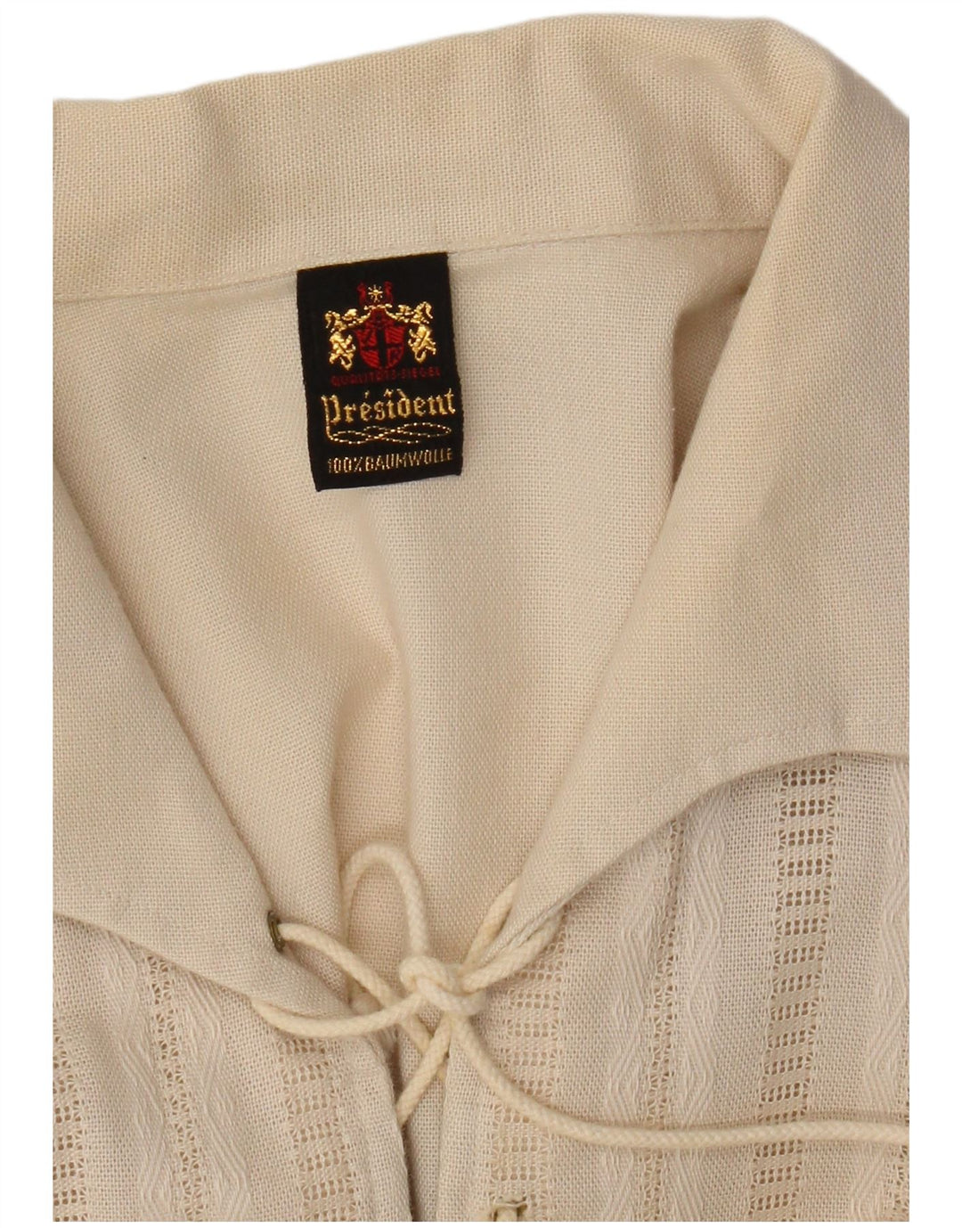 Vintage Herren Kurzarm-Pullover-Hemd aus mittelbeiger Baumwolle