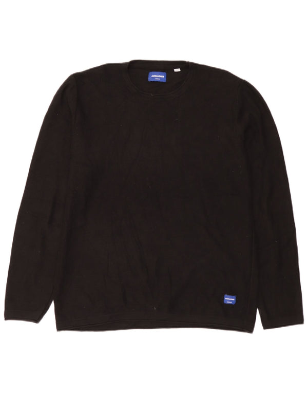 Jack & Jones Herren-Pullover mit Rundhalsausschnitt, XL, schwarze Baumwolle