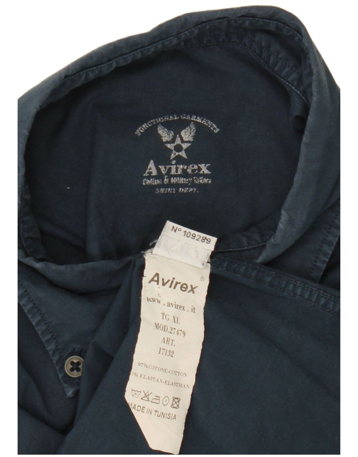 Avirex Herrenhemd XL Marineblau Baumwolle