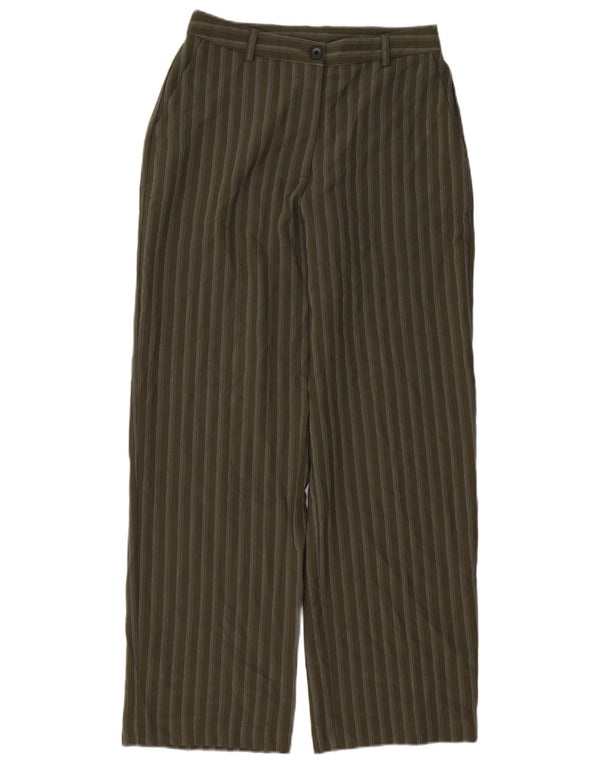 Topshop Damen-Freizeithose mit hoher Taille, Gr. 8, Größe S, W28, L30, grün gestreift