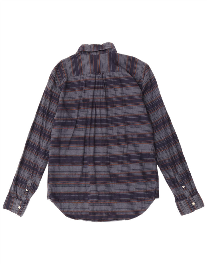 Gap Herren-Flanellhemd aus mittelblauer, gestreifter Baumwolle