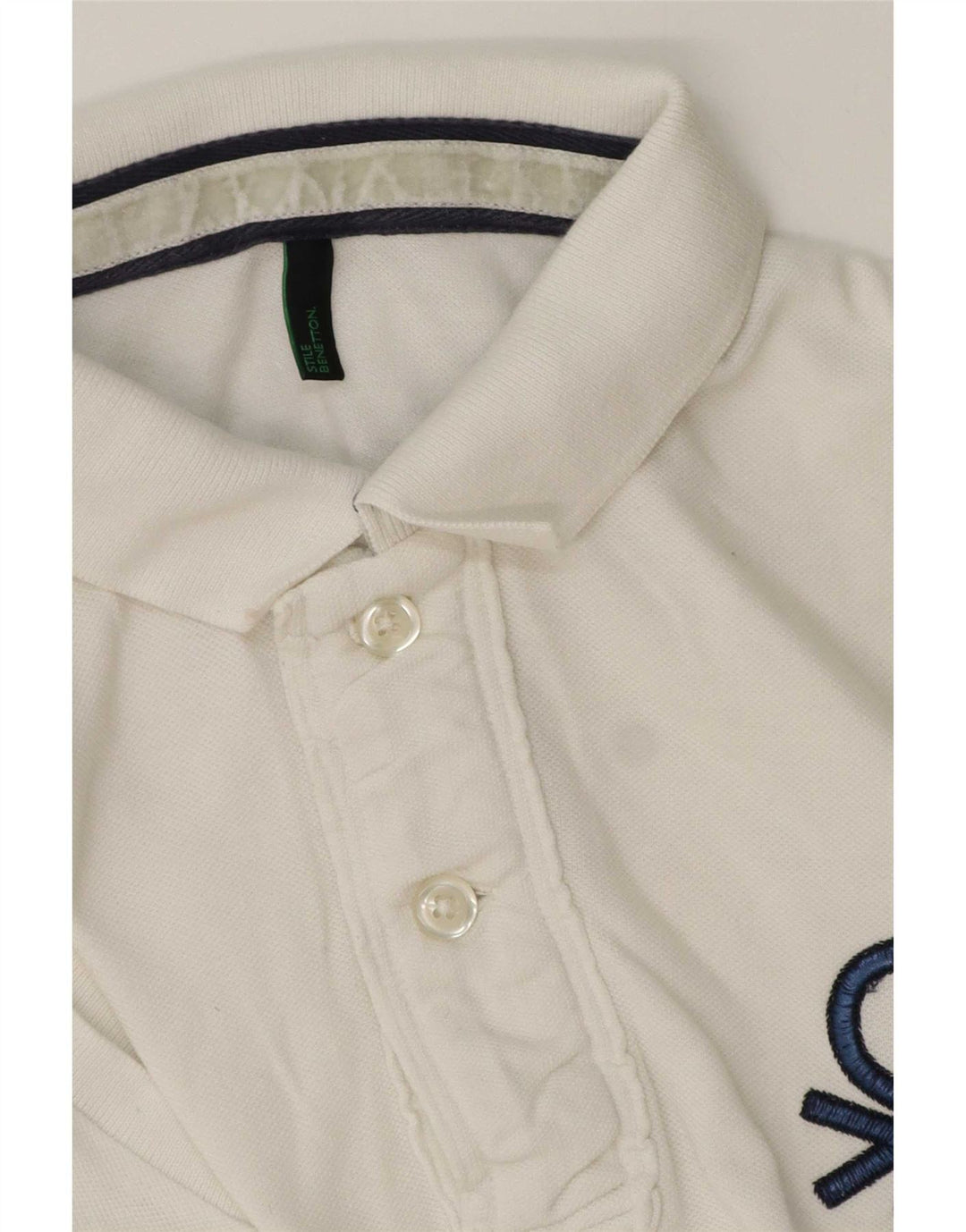 Benetton Herren Poloshirt Mittelweiß