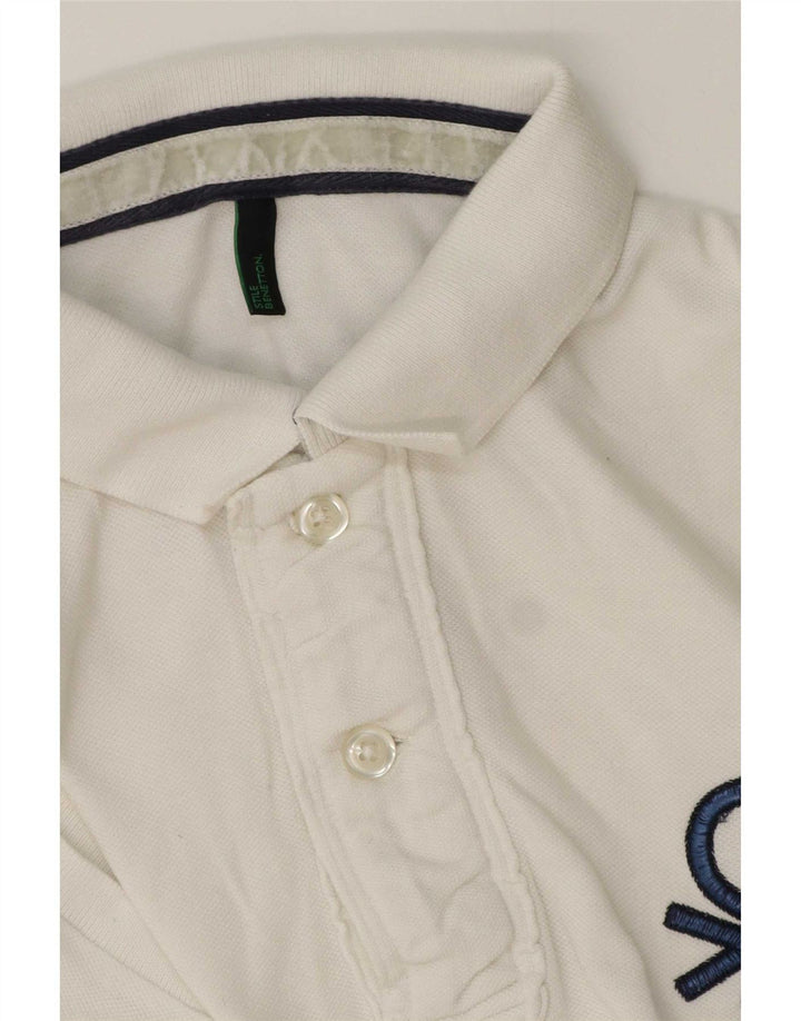Benetton Herren Poloshirt Mittelweiß