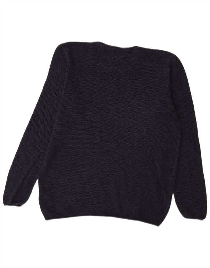 Guess Herren-Pullover mit Rundhalsausschnitt, groß, marineblaue Baumwolle