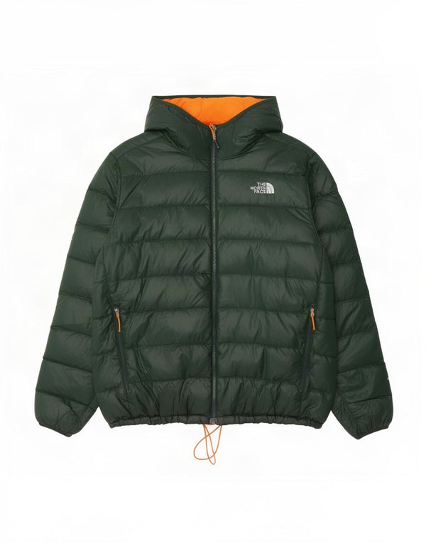 The North Face wattierte Herrenjacke mit Kapuze, UK 42 XL, grünes Nylon