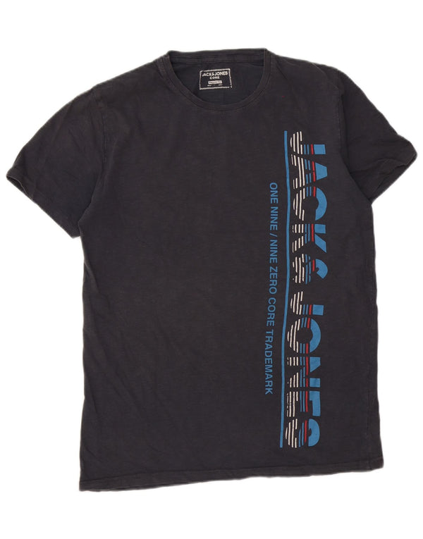 Jack & Jones Herren-T-Shirt mit normaler Passform, Grafik, Größe L, Grau, Baumwolle