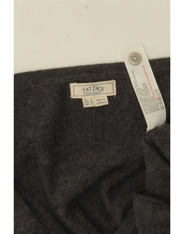 Fat Face Damen-Cardigan-Pullover UK 16 Große graue Wolle