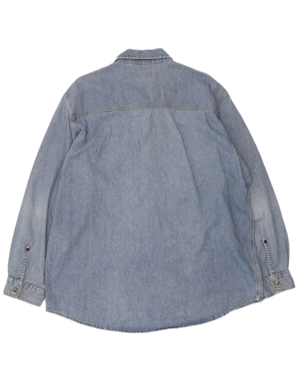Replay Herren-Jeanshemd mit normaler Passform, 2XL, blaue Baumwolle
