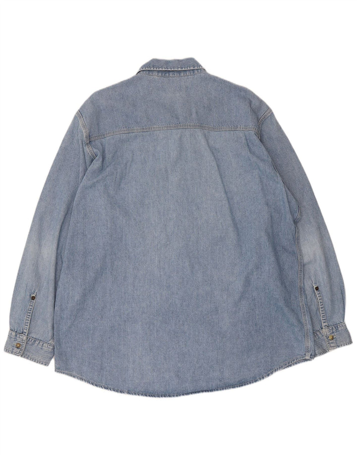 Replay Herren-Jeanshemd mit normaler Passform, 2XL, blaue Baumwolle