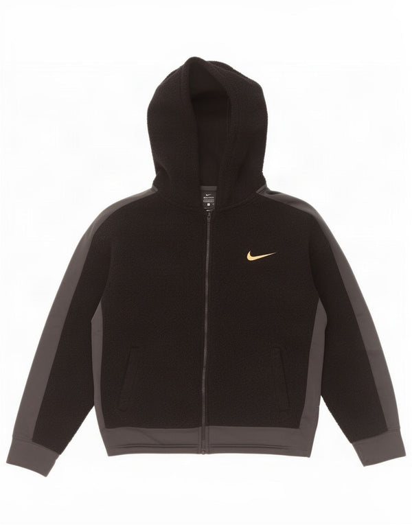 Nike Mädchen Dri Fit Kapuzen-Standard-Fleecejacke, 12–13 Jahre, Größe L, Schwarz