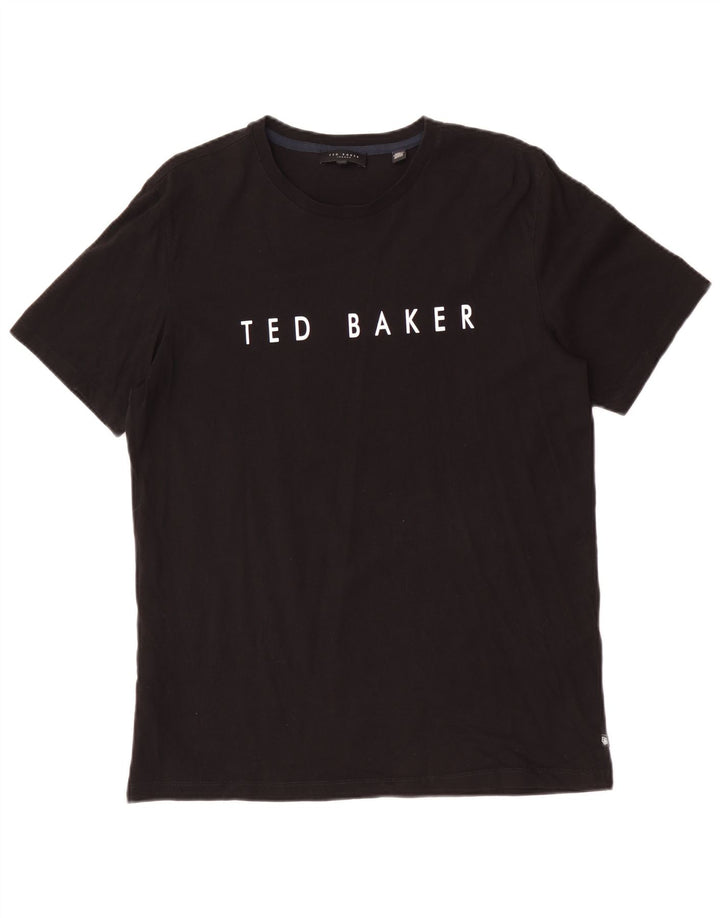Ted Baker Herren-T-Shirt mit Grafik, Größe 3, mittelgroß, schwarze Baumwolle