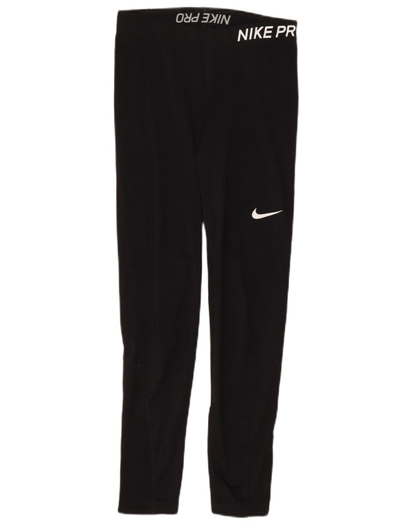 Nike Damen Slim Fit Leggings UK 14 Medium Schwarz Polyester Sport