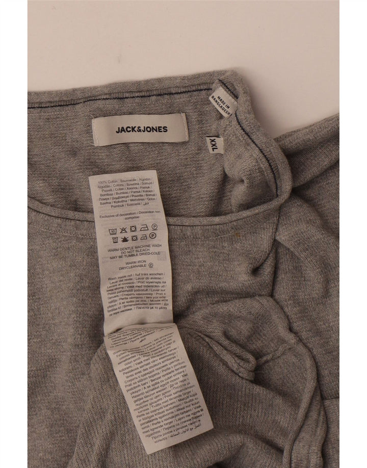 Jack & Jones Herren-Pullover mit Rundhalsausschnitt, 2XL, Grau
