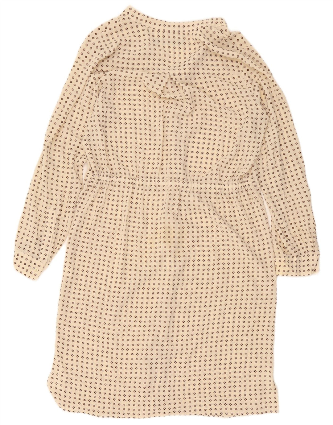 Zara Damen Hemdkleid UK 14 Mittelbeige gepunktet