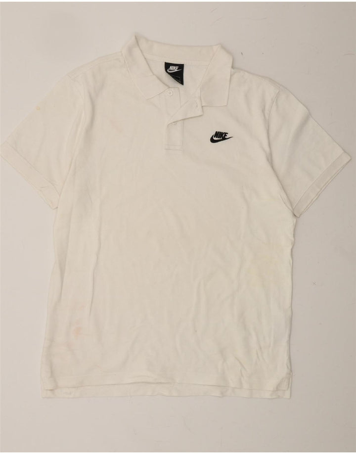 NIKE Mens Polo Shirt Large White Cotton Vintage Nike and Second-Hand Nike from Messina Hembry 