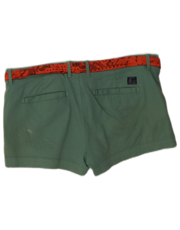 Superdry Damen Chinoshorts UK 16 Large W40 Grüne Baumwolle