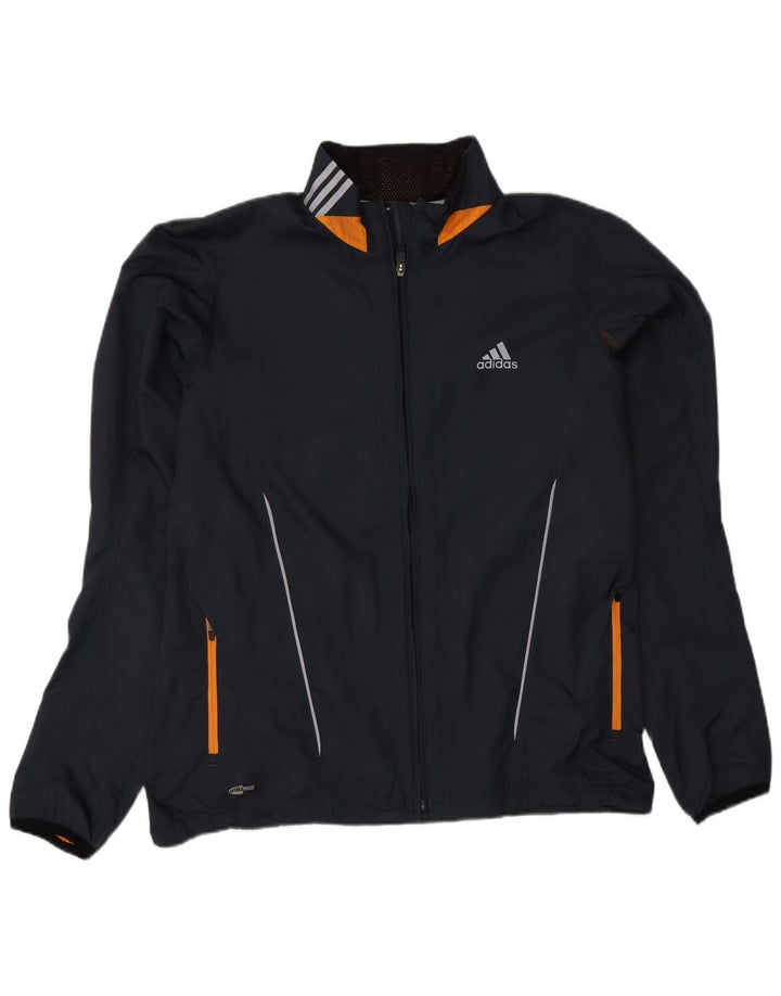 Adidas Clima Proof Herren-Trainingsanzugoberteil, Mittelgrau, Farbblock