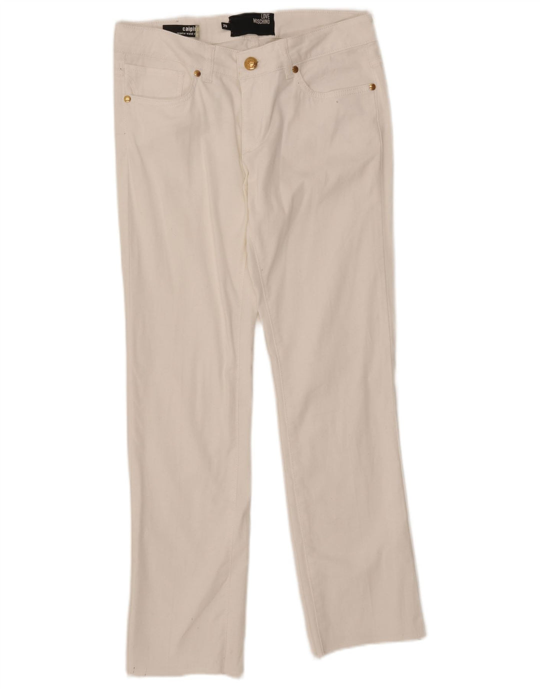 Moschino Damen Straight Jeans W29 L29 Weiße Baumwolle