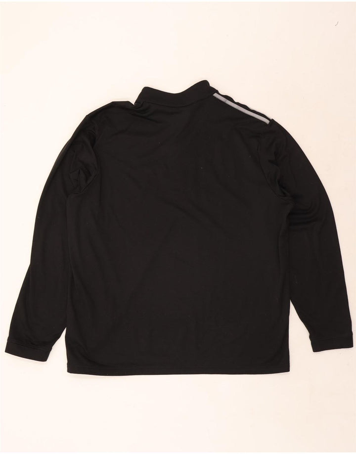 Adidas Herren-Pullover-Trainingsanzug mit Reißverschluss, XL, schwarzes Polyester