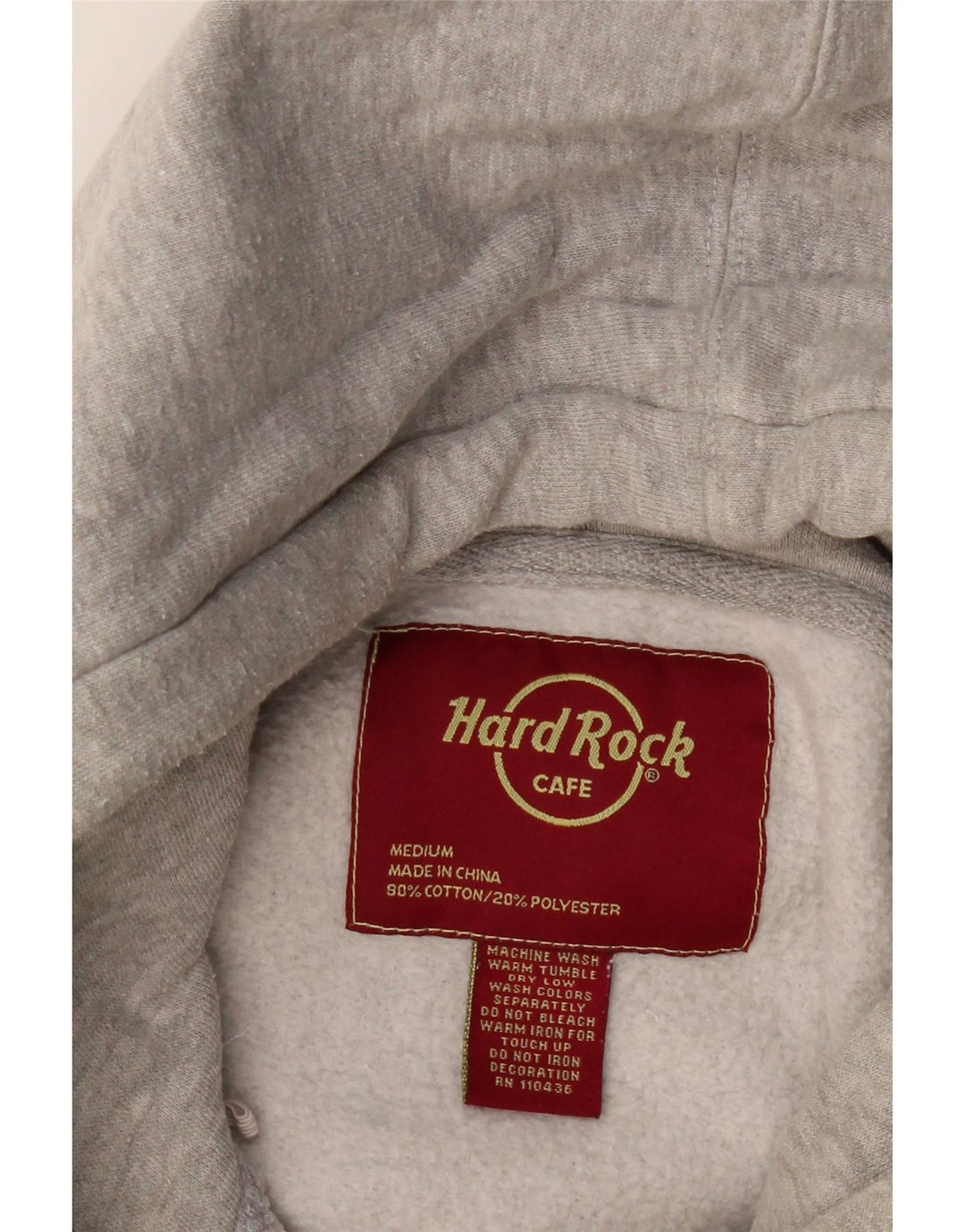 HARD ROCK CAFE Damen Hollywood Kapuzenpullover UK 14 Mittelgrau meliert