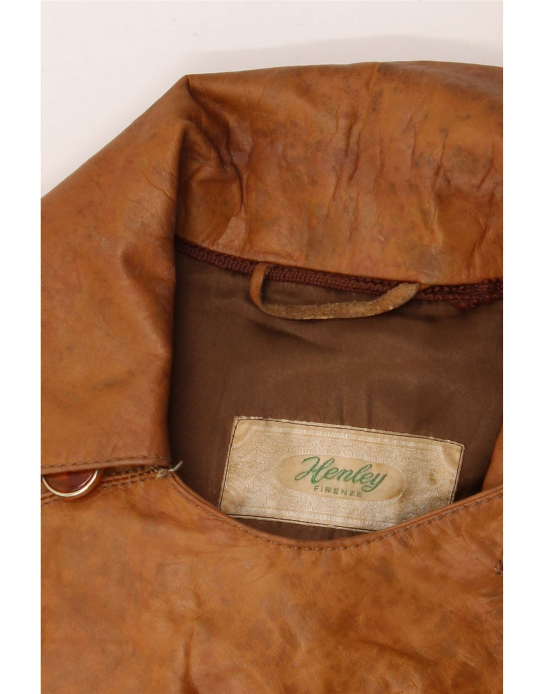 Vintage Damen Ledermantel UK 10 Klein Braun