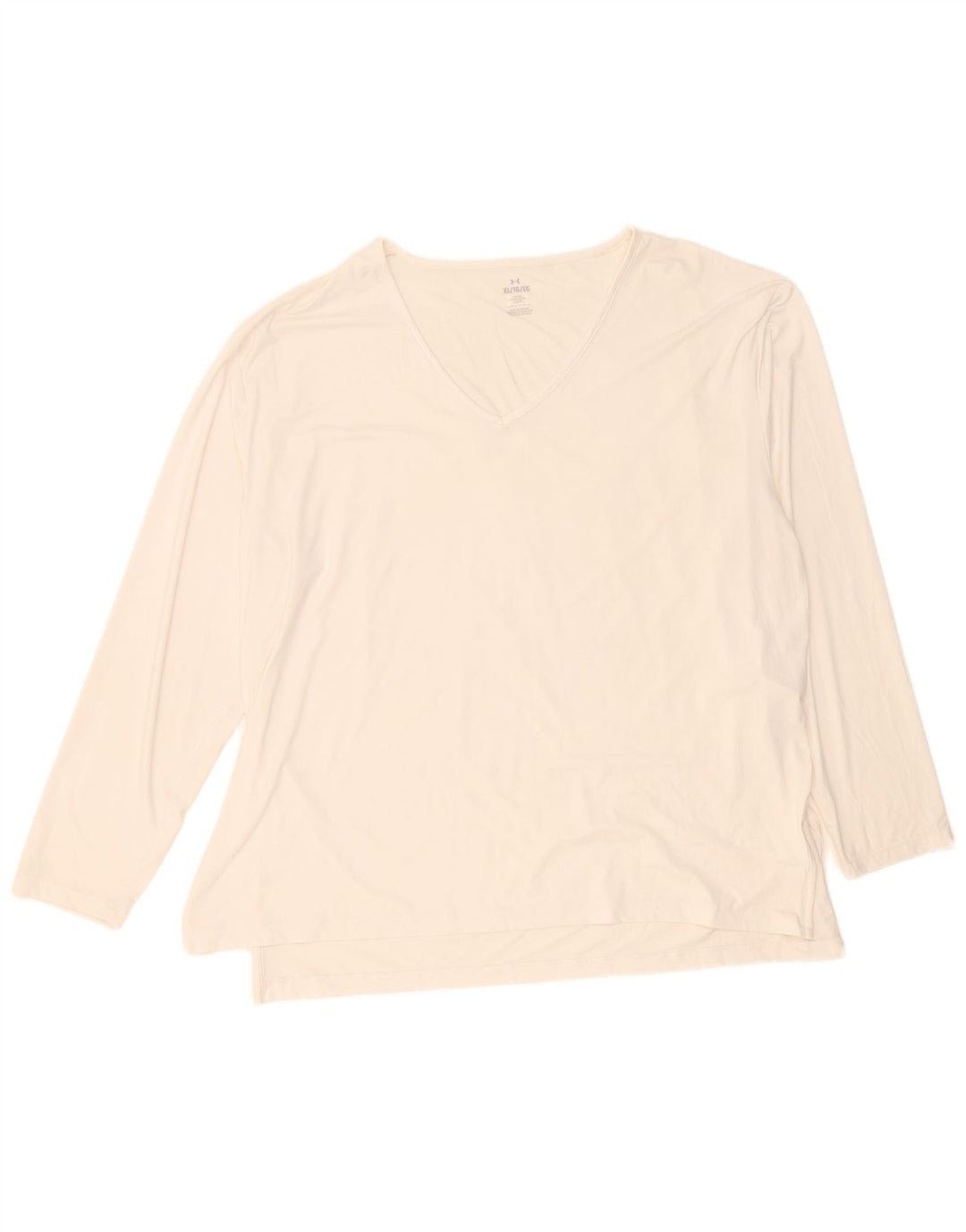 Under Armour Damen Top Langarm UK 18 XL Weiß Polyester