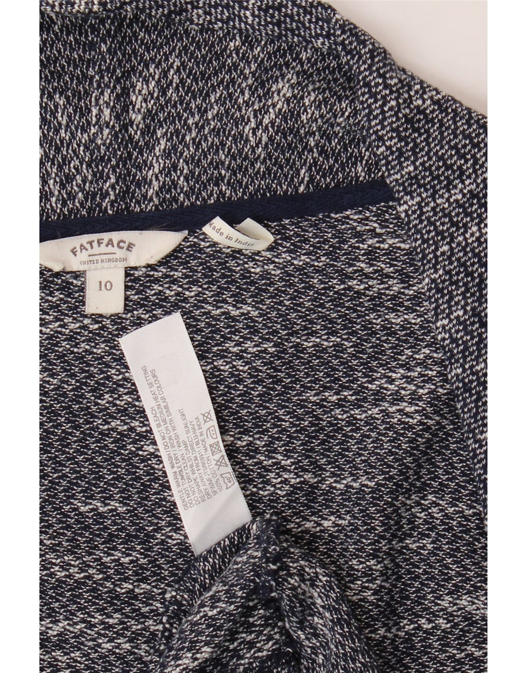 FAT FACE Womens Oversized Cardigan Sweater UK 10 Small Navy Blue Flecked Vintage Fat Face and Second-Hand Fat Face from Messina Hembry 