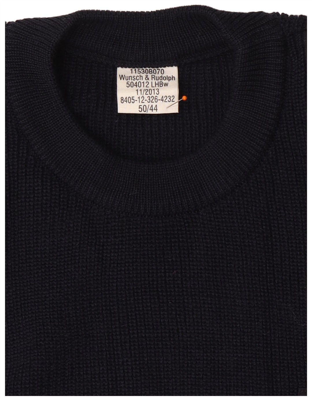 VINTAGE Herren-Pullover im Militär-Stil mit Rundhalsausschnitt, IT 50, mittleres Marineblau